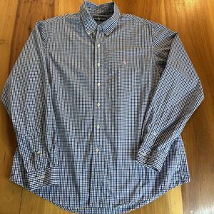 Ralph Lauren Custom Fit Men’s Button Down Shirt. XL. Long Sleeve. Blue Plaid